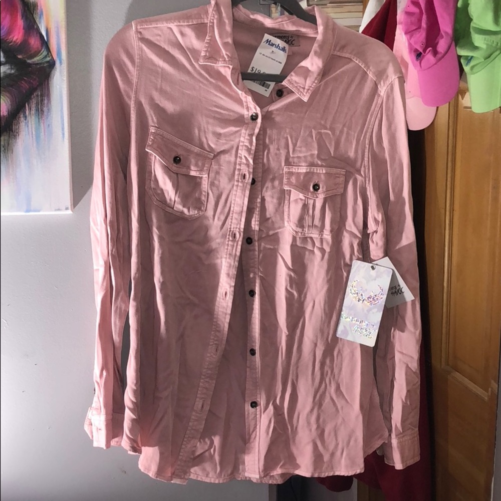 Pink button down Blouse!